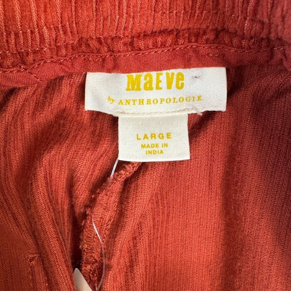 NWT Anthropologie MAEVE Wide Leg Corduroy Trouser Pants Size Large - Picture 8 of 11